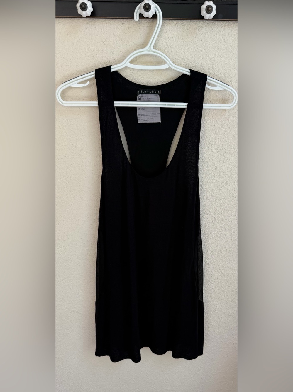 Alice + Olivia Racerback Tank Black, Size Small GUC